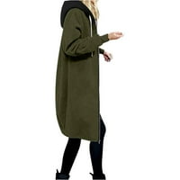 Fatuov Fau krzneni kaput žene udobne dukseve s dugim rukavima Fleece zgušnjavaju patentne vinske jakne