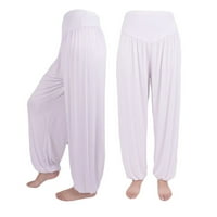 Ženske hlače Čvrste boje elastične joge Palazzo hlače plus veličina široke noge casual labave hlače
