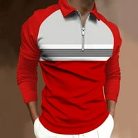 Tosmy Muškarci Polo košulja Muški modni casual Sports Digital Print Revel Raglan patentni patentni pauze