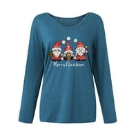 Tking Fashion Dame Okrugli vrat Ležerni majica Vrhunska labava i udobna košulja za dno Jeseni božićni