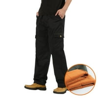 Teretne pantalone za muškarce Labavi pamučni plus džepni džep čipke hlače Velvet u cjelini