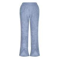 Smanjite Ryrjj Capri pantalone za žene Pamučne posteljine široke noge Capris Womens Ljeto obrezane hlače
