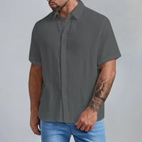 Tropske košulje velike n muške majice muške vrećastog pamučnog mješavina džepni kratki rukav isključite