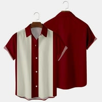 Muška košulja Bowling Retro Vintage Dugme-Down Majica Cuban Retro kratki rukav