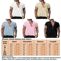 Avamo mens običan prednji džep Tee Solid Color Baggy bluza Muškarci Revel izrez Daily Wear
