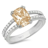 396ct jastuk za rezanje smeđi prirodni morgatit 14k bijeli zlatni godišnjički zaručnički prsten veličine