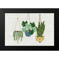 Allen, Kimberly Crni moderni uokvireni muzej umjetnički print pod nazivom - Burlap viseće biljke