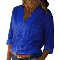 Bluze za žene plus veličine Dressy Ležerne prilike plus veličine V izrez dugi rukav majica Majica čvrsti