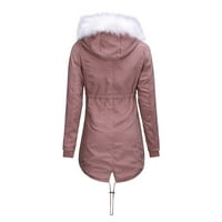 Ženski kaput s toplim dugim duksevima ovratnik vitka zimska kaput od polje