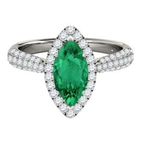 Mauli dragulji za žene 0. Carat Elegantni izgled Dijamant i markizni oblik stvorio smaragdni prsten
