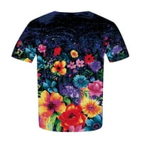 Žene ljetne vrhove Modna majica s kratkim rukavima Okrugli vrat Plus veličina Majica Vintage tiskani