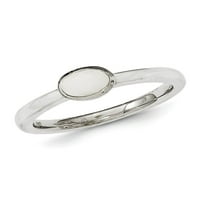 Sterling srebrni bijeli simulirani ručni prsten veličine-7