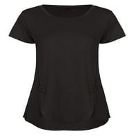Ljetni vrhovi kratkih rukava za ženske ležerne tipke CREW Bluza Majica LAOSE TUNIC TOWS TEE Streetwear
