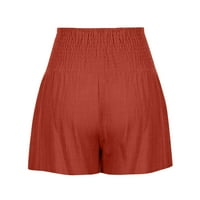 Ljetne kratke hlače za žene visoke elastične strugove širokih kratkih hlača na plutaju na plaži Flowy