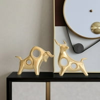 Nordic keramički goveda bull skulptura za životinje Ornament za kućni stol Decor