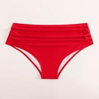 Ženski plus običan crveni ruckirani bojni bikini u obliku struka 1xl