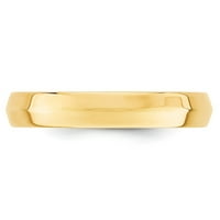 Čvrsti 14K žuti zlatni nož ivica Comfort fit obične klasične vjenčane prstene veličine 6.5