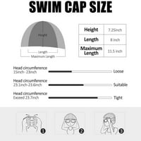 Silikonski poklopac plivanja, udobna kapa za kupanje idealna za kovrčavu kratkoj srednje dugu kosu, plivajuća kapa za žene i muškarce