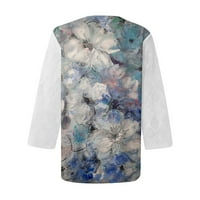 GDFUN Ljetni vrhovi dolje majice za žene Print Tunic Ljetni vrhovi Dressy Casual Bell rukava V izrez