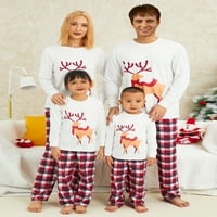 Božićne pidžame za porodičnu podudaranje odjeće Set Crtani Elk Print Sleep Baby Sets