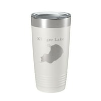 Klinger Lake Map Tumbler Travel Chling Izolirani laserski urezani kava Cup Michigan oz Pink