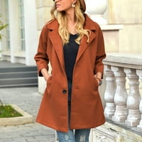 Ženska modna zimska labava čvrsta boja Divlja elegantna udobna kaputa plus veličina pada zimski jakne