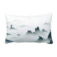 Pejzažna boja Kineski stil akvaretni jastuk Jastuk Lumbalni umetak za jastuk Navlaka za uređenje doma