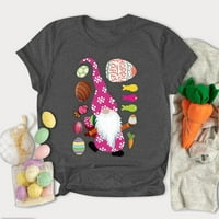 Ženske uskršnje košulje Rabbit Uskršnja jaja Grafički kratki rukav Smiješni majica Crew Crt soft bluza