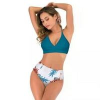 Ocivier Ženski kupaći kostimi Dvije tiskane kupaći kostim za kupaće kostime odjeće za plažu Bikini dva