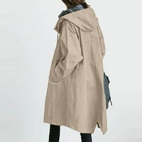 Clearsance Kišna jakna Ženska zimska labava s kapuljačom divljeg elegantnog vjetrobranskog dužnog kaputa