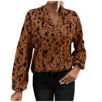 Ženske modne majice s dugim rukavima Vintage Graphic Regular Fit Dukserirt Osnovni lagani V pulover