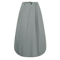 Sayhi band suknja elastična žena modni patentni zatvarač labavi casual duga džep čvrsta suknja ženska