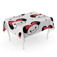 Crveni uzorak slatka kawaii mačka lica prekrasnog prekrasnog stolcloth stolnog stola za stolni poklopac