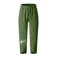 Haljine Hlače Žene trening hlače Stolaru Visoko struk Povećana Long-noga vojska zelena 2xl