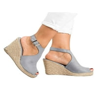 Wooblight Womens Espadrille Wedge Sandale Platform Slingback Ležerne prilike Moda Peep Toe Retro svijetlo