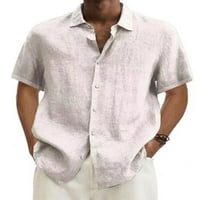 Glookwis Muška majica s kratkim rukavima Regularne fit vrhove Plain Casual TEE gumdove rever izrez za