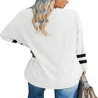 Ženska majica Crewneck casual top vrhovi dugih rukava labav fit osnovna trendy bluza Fall Tee