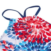 Peyakidsaa Children Ljetni kupaći kostimi, cvjetni viseći vrat bez leđa + kratki kratkite za djevojčice,