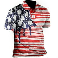 B91XZ muške košulje Muške patriotske performanse Dan nezavisnosti Američka zastava Classic Fit Majica