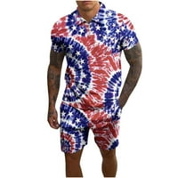 CLLios 4. jula Outfits Muškarci Patriotske američke zastave Grafičke teže udobne Crewneck gornje i fitness
