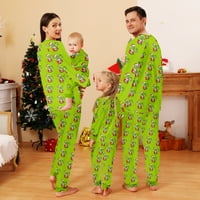 Smiješni obiteljski božićni komplet za slanje, pidžama za žene meko-zelene monstrum mišiće lutke božićne