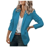 Ugodan stilski svestrani blejzer Qwang Plus sizeok jakna s džepovima, ženskom blejlovom jaknu od punog