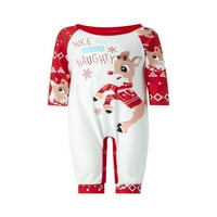 Xingqing Božić Božić Podudaranje pidžama set dugih rukava Elk Print Tops pantalone PJS odijelo