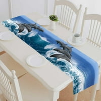 Delfini valovi Havaji Pacific Ocean Divljač morske životinje Pamuk i posteljina stolna trkač kuhinjski