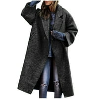 Gathrrgyp Womens kaput plus veličina, ženski jesen i zimski džepni kaput od kardigana
