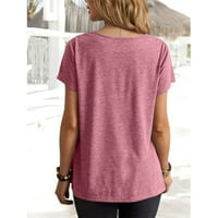 Ženska ljetna košulja, kratki rukav obični u boji Trendy Cowl vrat majica za kupovinu