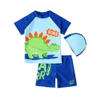Uccdo Toddler Boys Girls Rashguard kupaći kupaći kupaći kostim, dječji kratki rukav crtani košulje +