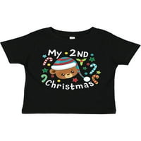 Inktastic moj drugi božićni slatki medvjed sa bombonskim kanalima Poklon dječaka malih majica ili majica