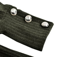 Duksevi za žensku modnu luk ovratnik čvrsti gumbi rukav pleteni ležerne topline ženske džempere