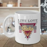 Live Love Bake keramička kafa i čaj Poklon krilica, oprema za pečenje, privjesak za ključeve, kuhinjski